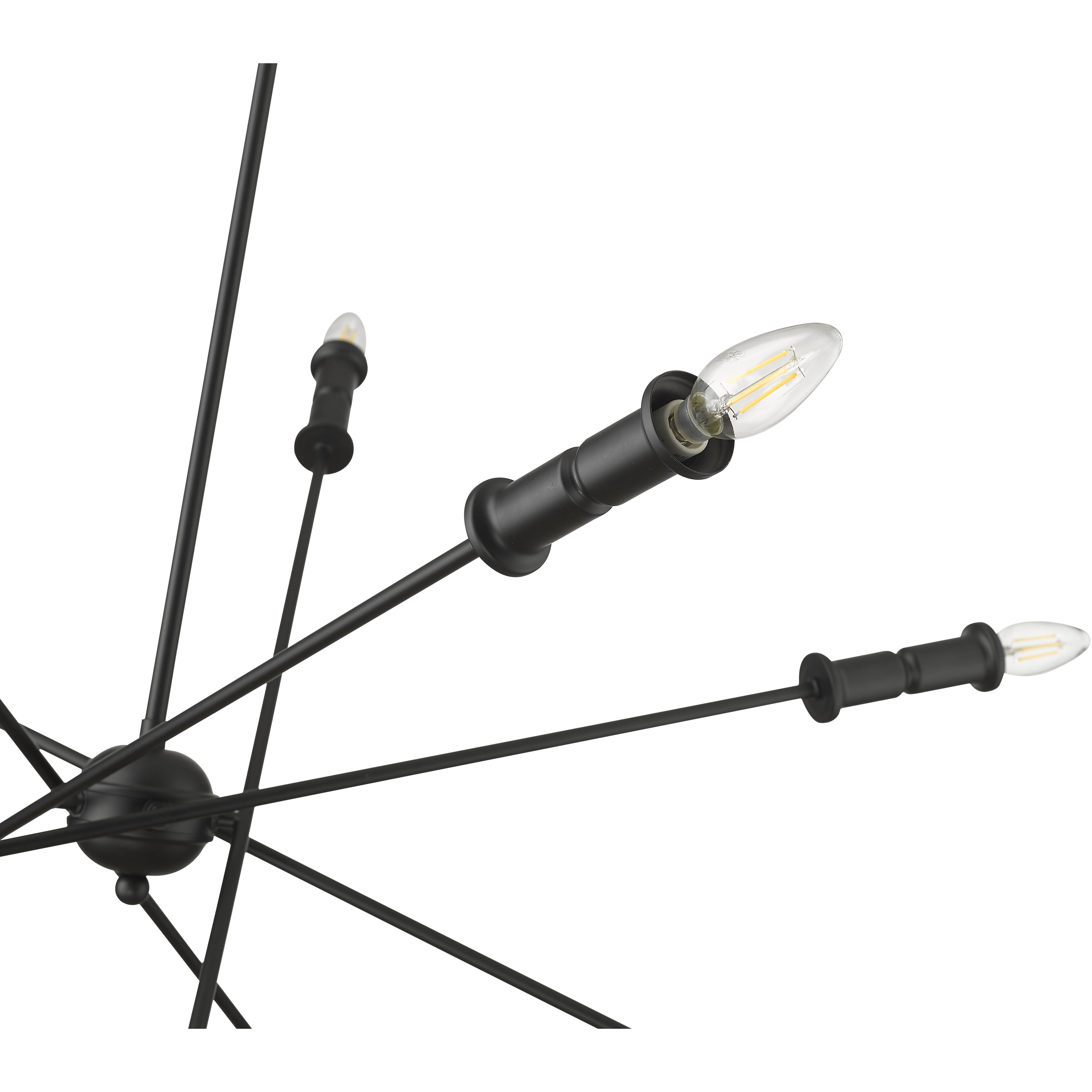 Potiss 10 Light 41 inch Matte Black Chandelier Ceiling Light